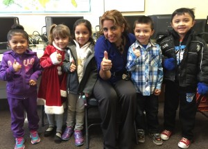 Even the child wearing gloves joins Director Jimenez in giving the Philadelphia trip a "thumbs up"!